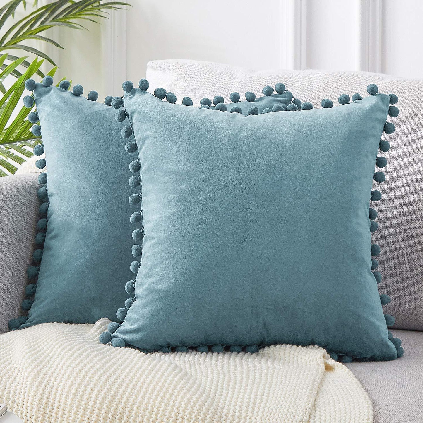 Wind velvet solid color cushion cover placed on an office chair in a stylish workspace

