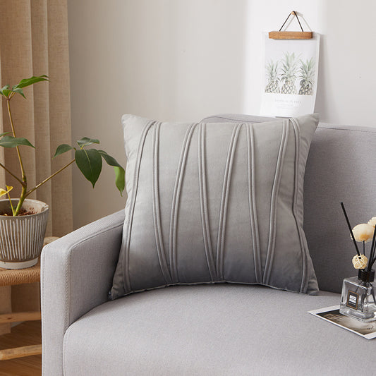 Vertical Stripe Velvet Cushion Cover – Soft Decorative Pillowcase for Sofa & Bed