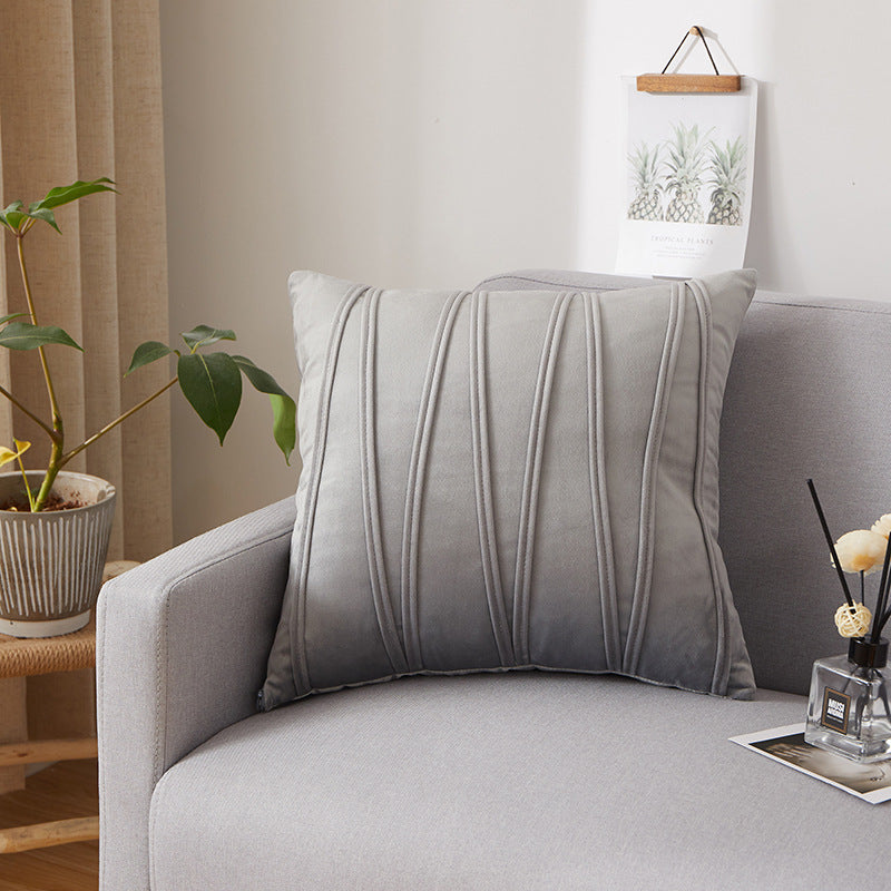 Vertical Stripe Velvet Cushion Cover – Soft Decorative Pillowcase for Sofa & Bed