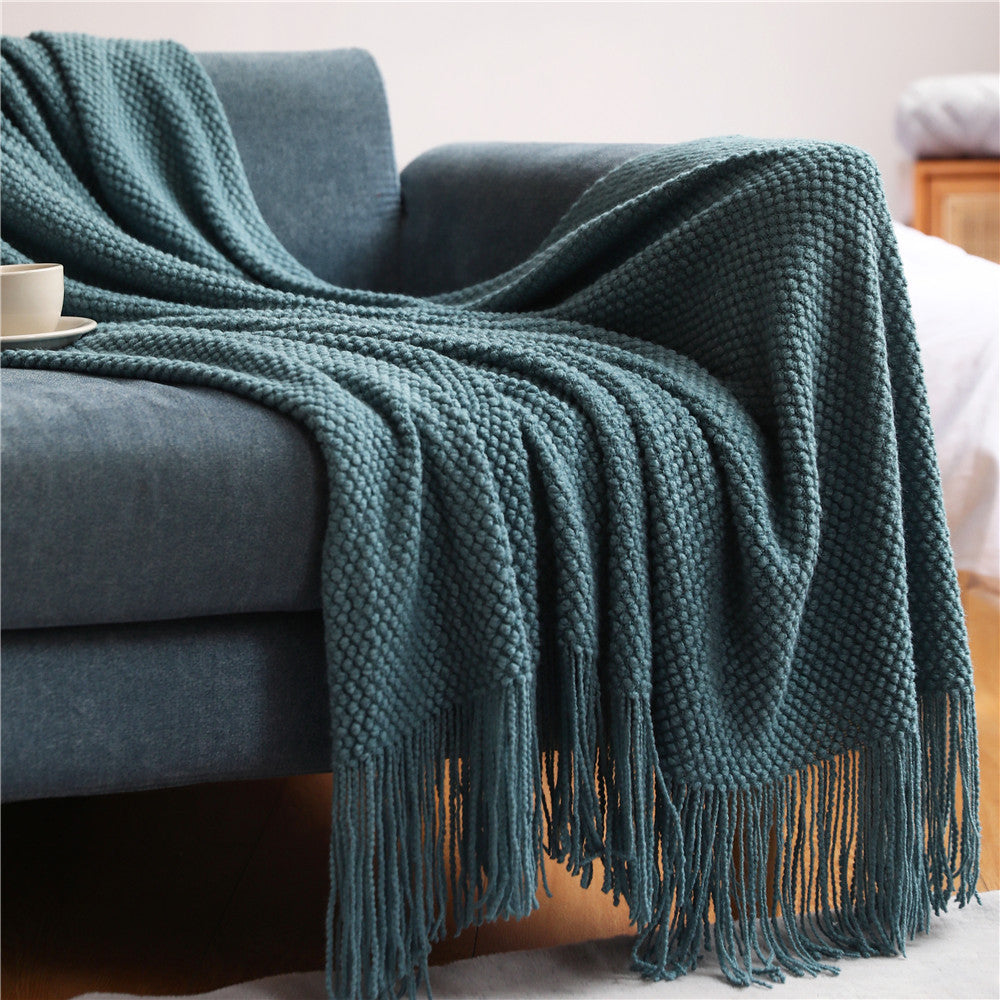 Sofa throw blanket

Decorative knit throw