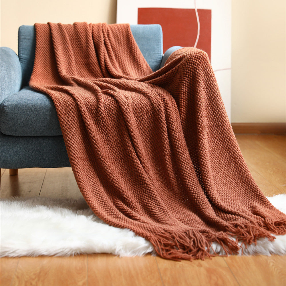 Sofa throw blanket

Decorative knit throw