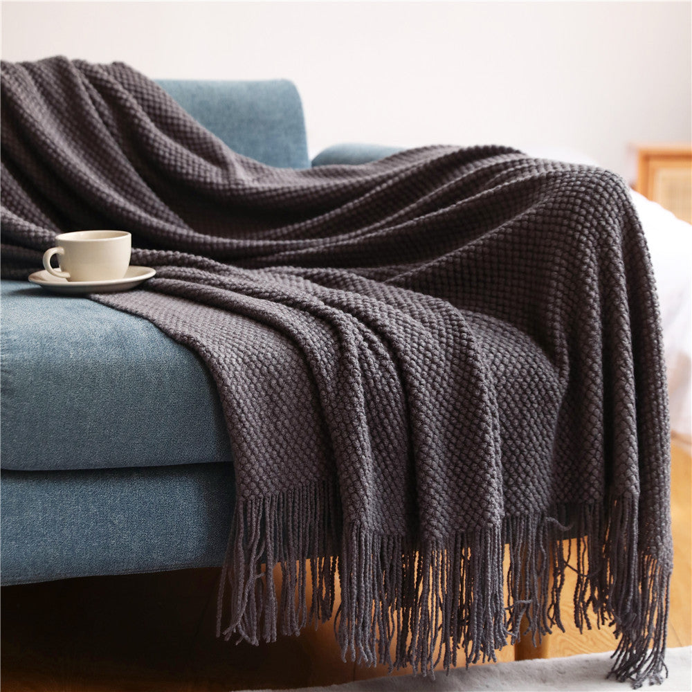 Sofa throw blanket

Decorative knit throw