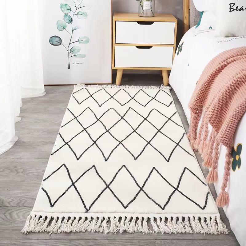 Nordic modern living room carpet under a tea table in a stylish, minimalist interior

