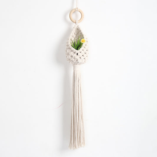 Woven Hanging Basket – Decorative Wall Pocket Organizer - AVENWU
