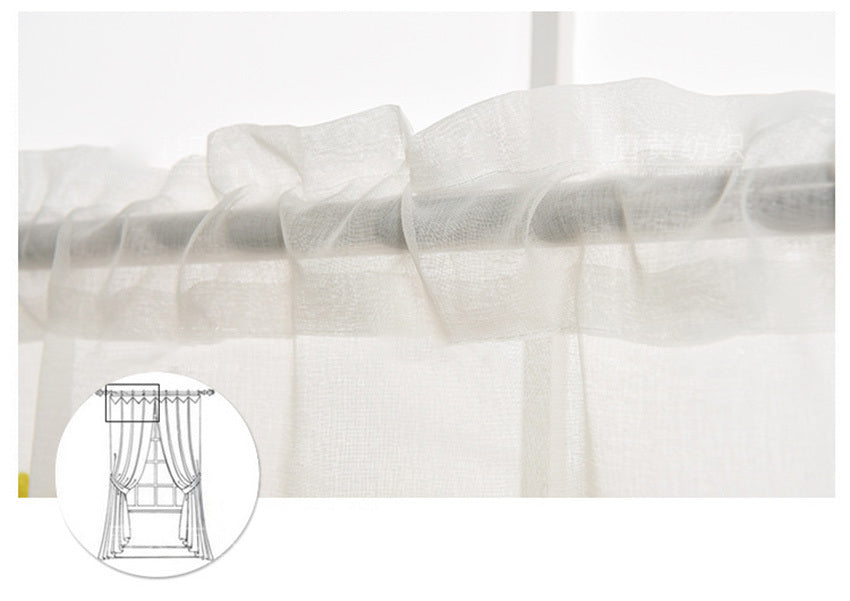 Embroidered Daisy Towel-Style Sheer Curtain – Soft Floral Window Screen for Bedroom & Living Room - AVENWU