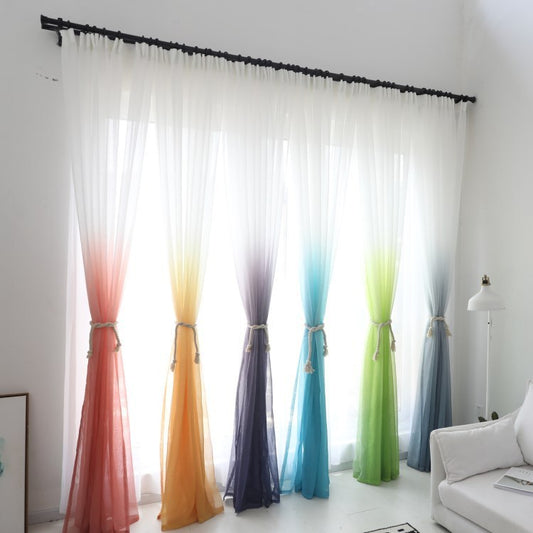 "Stylish Gradient Printed Curtains – Elegant Light-Filtering Screens" - AVENWU