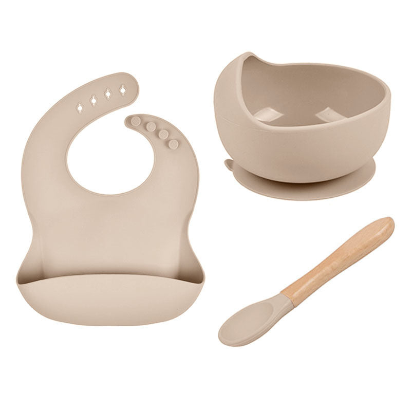 Silicone bib and spoon

Wooden baby spoon


