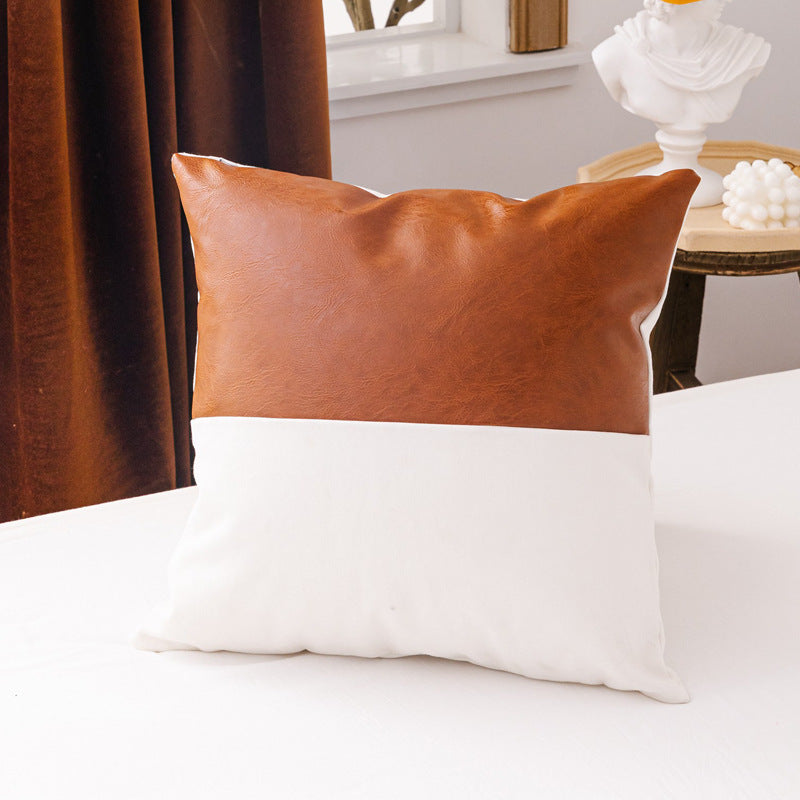 Double sofa cushion on a modern two-seater couch with thick padding and neutral color

