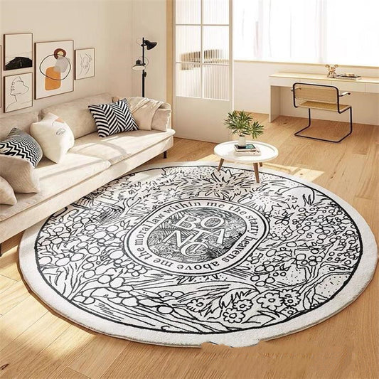 Modern Round Carpet – Plush Area Rug for Living Room & Bedside Elegance - AVENWU