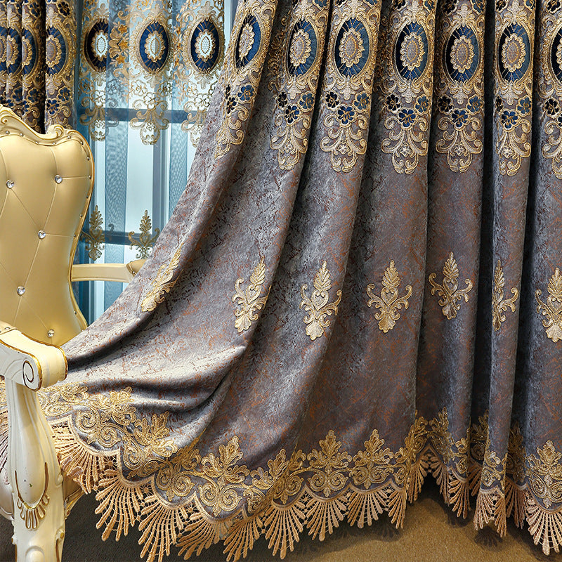 Luxury Embroidered Curtains – Light-Blocking Drapes for Bedroom & Living Room - AVENWU