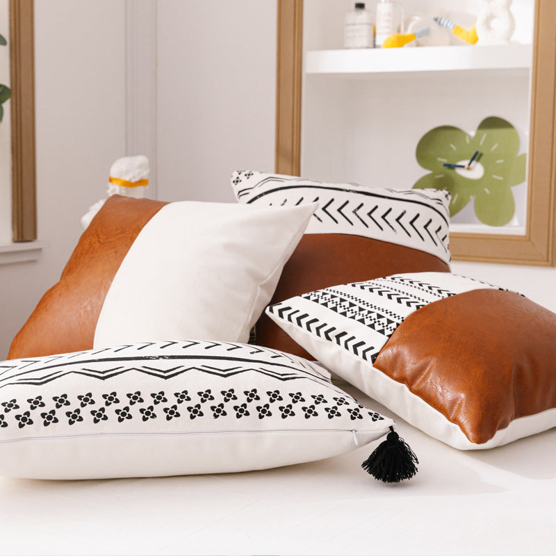 Double sofa cushion on a modern two-seater couch with thick padding and neutral color

