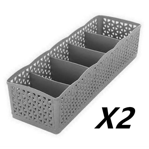 Stackable 5-Cell Drawer Organizer