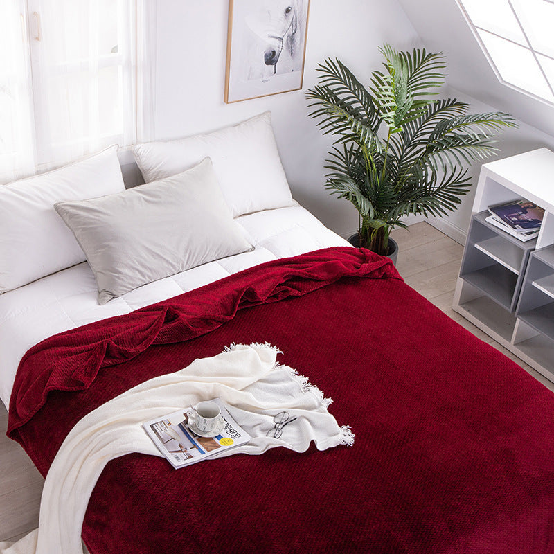 Thick winter throw blanket

Textured flannel sofa blanket
