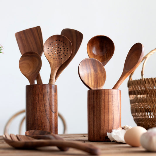 Teak Wood Kitchen Utensil Set