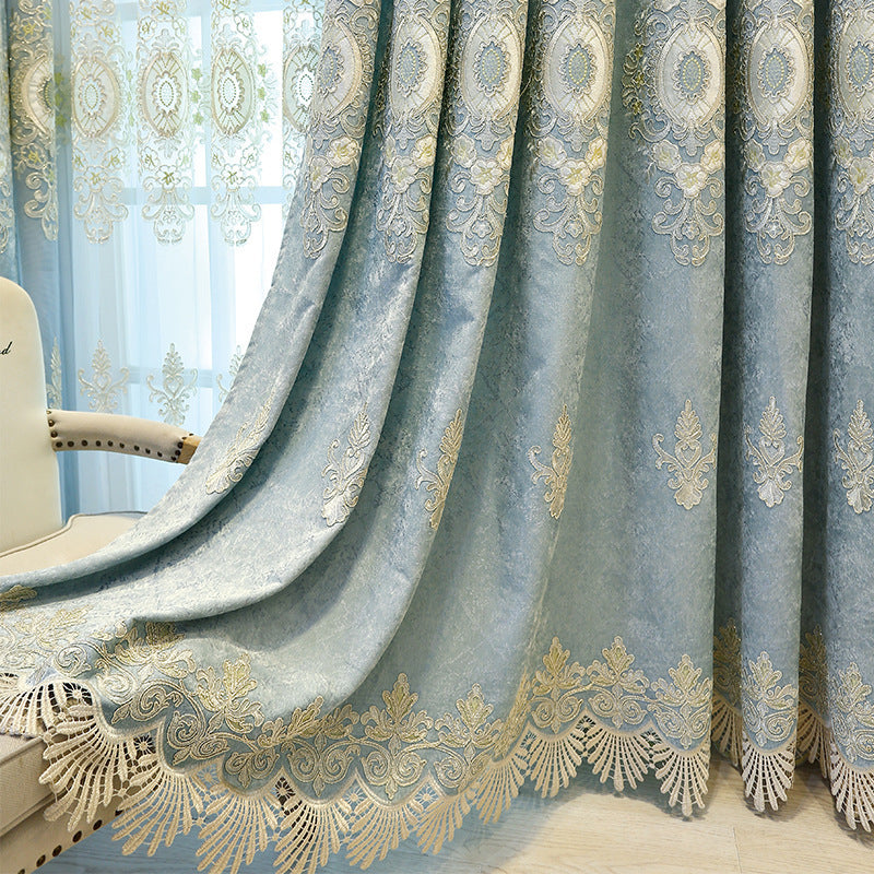 Luxury Embroidered Curtains – Light-Blocking Drapes for Bedroom & Living Room - AVENWU