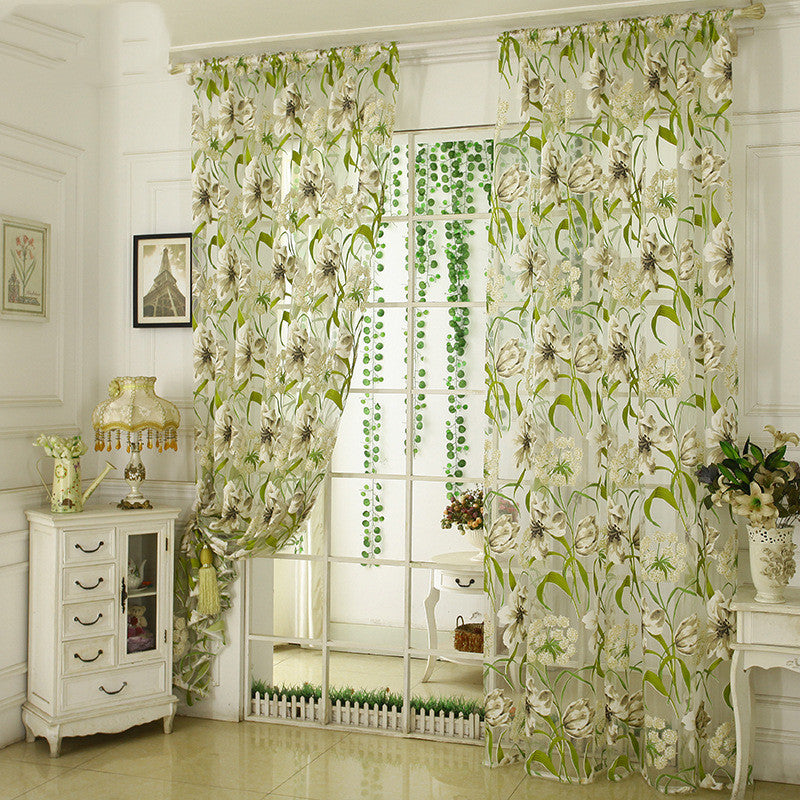 White striped yarn translucent curtain for elegant bedroom décor.