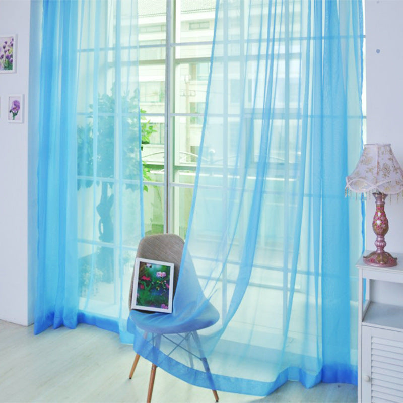 Solid Color Transparent Glass Mesh Curtains – Punch-Free & Ready-Made for Modern Windows - AVENWU