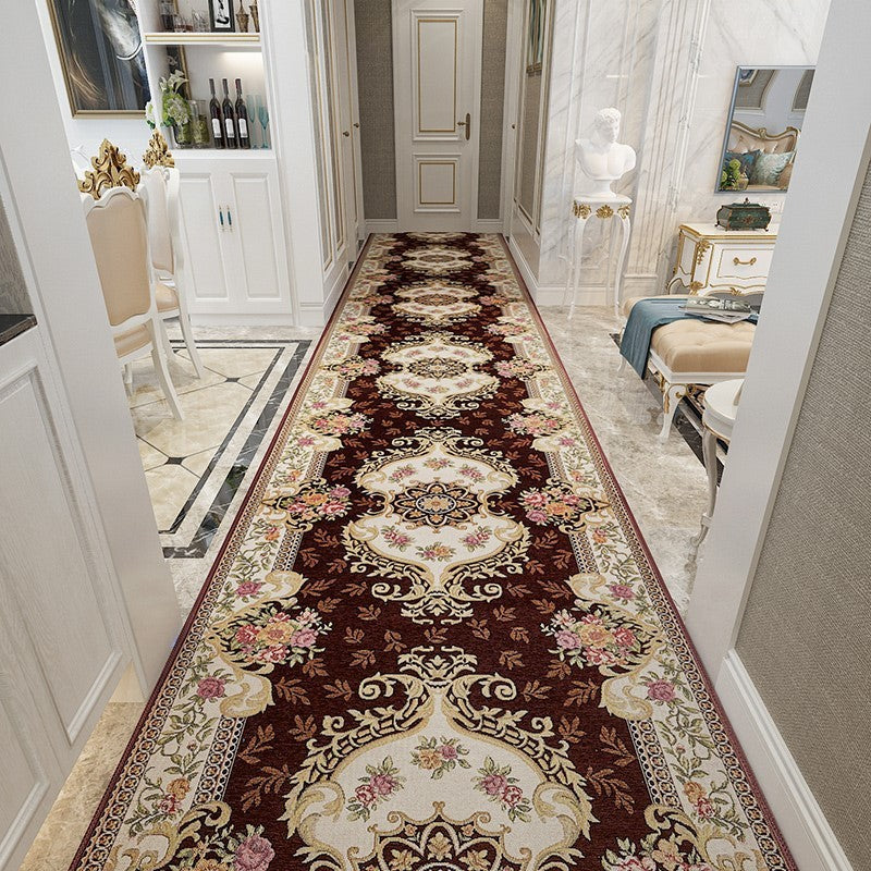 Long non-slip corridor carpet runner in a modern hallway with clean décor and soft lighting


