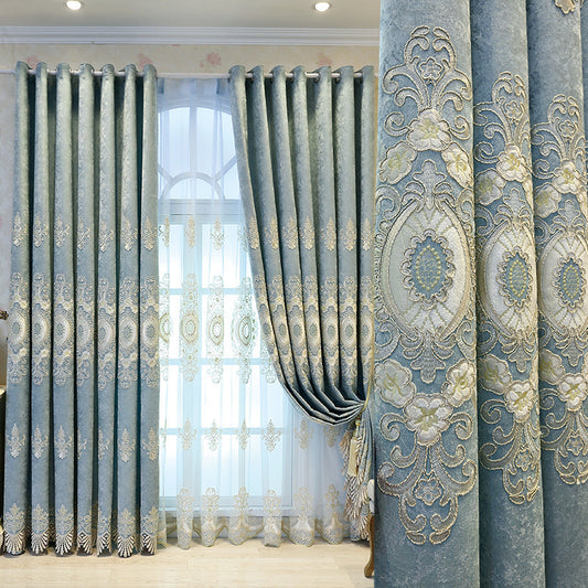 Luxury Embroidered Curtains – Light-Blocking Drapes for Bedroom & Living Room - AVENWU