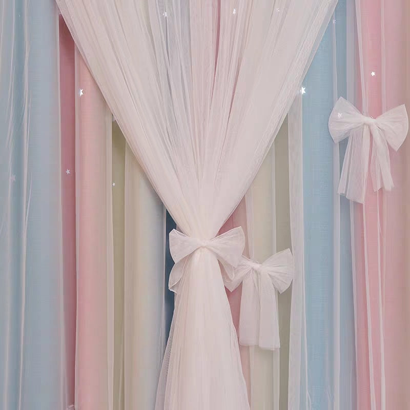 Elegant Nordic Hollow Star Pattern Blackout Curtains - AVENWU