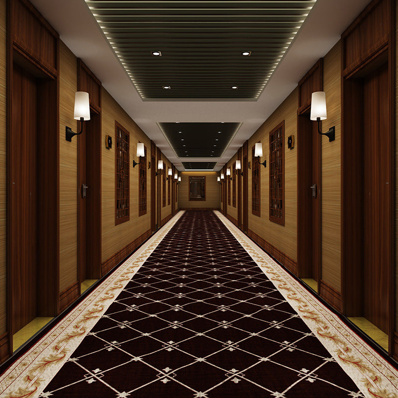 Long non-slip corridor carpet runner in a modern hallway with clean décor and soft lighting

