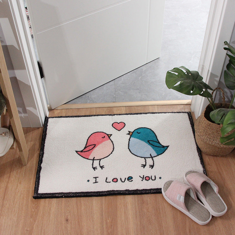 Absorbent non-slip carpet placed at a bathroom entry with modern clean design

