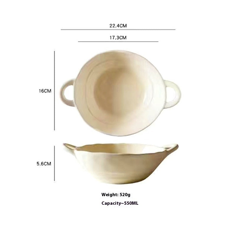 Minimalist Cream Ceramic Tableware Set