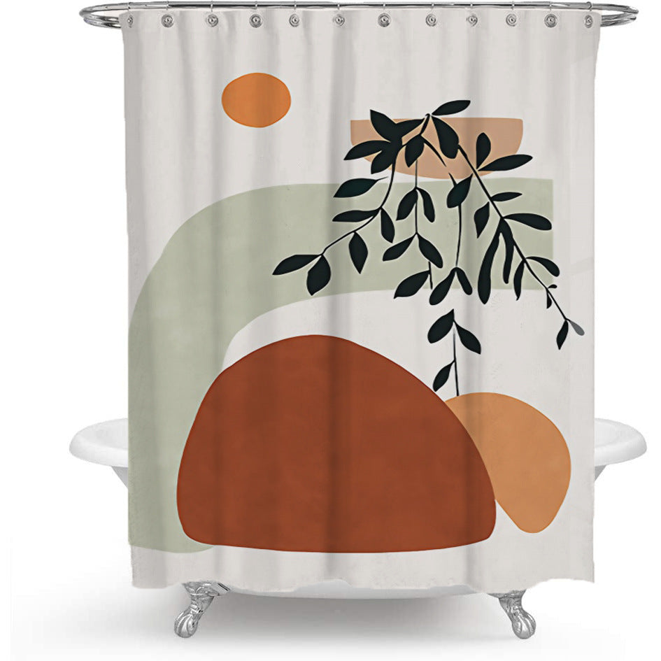 "Modern Geometric Pattern Shower Curtain – Waterproof & Easy-Care Polyester" - AVENWU