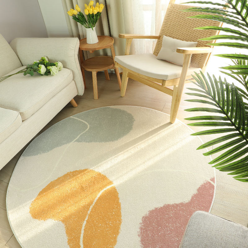 Round carpet in a cozy bedroom balcony space with natural light and soft INS Wind décor

