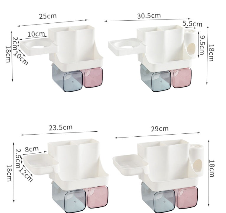 Suction bathroom shelving