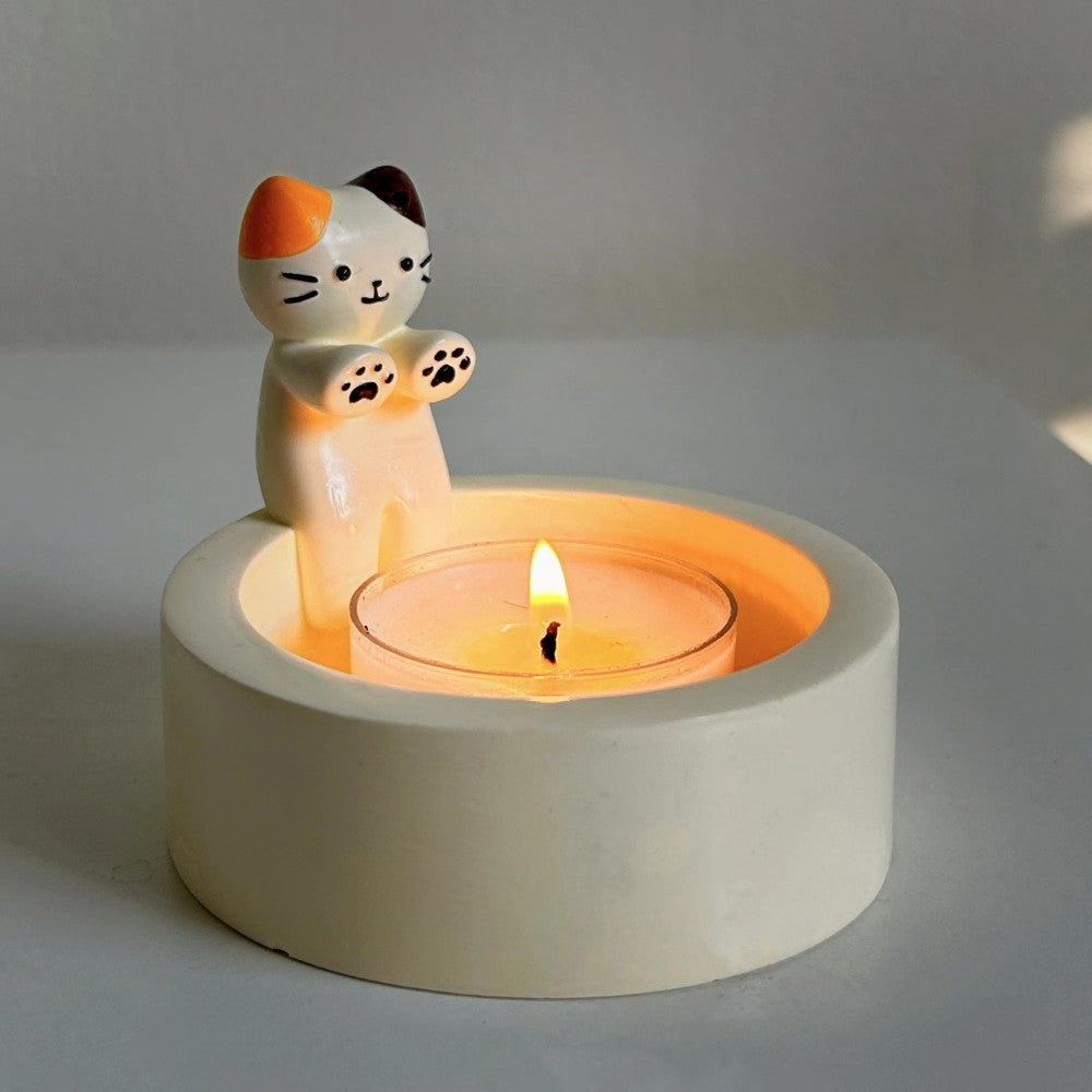 cute kitten candle holder


