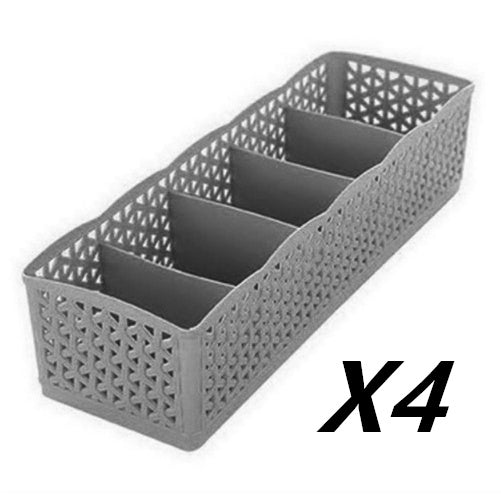 Stackable 5-Cell Drawer Organizer
