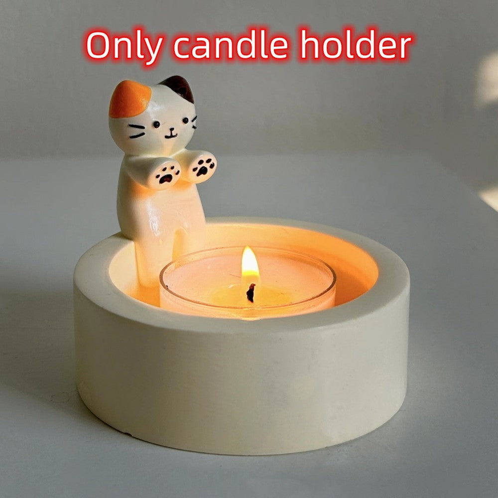 cute kitten candle holder

