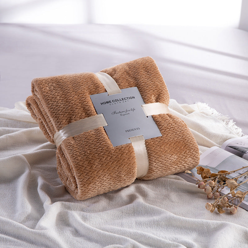 Thick winter throw blanket

Textured flannel sofa blanket