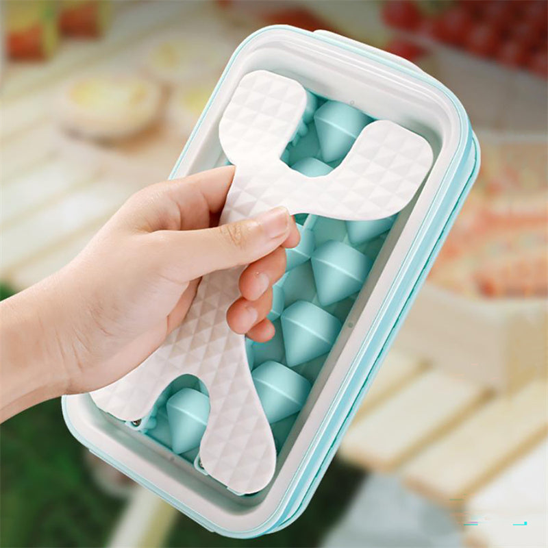 Portable silicone ice ball mold and water bottle for summer drinks.