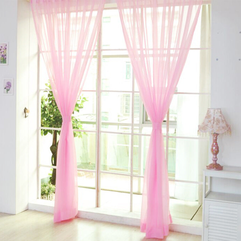 Solid Color Transparent Glass Mesh Curtains – Punch-Free & Ready-Made for Modern Windows - AVENWU