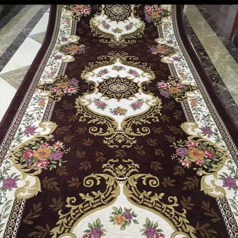 Long non-slip corridor carpet runner in a modern hallway with clean décor and soft lighting

