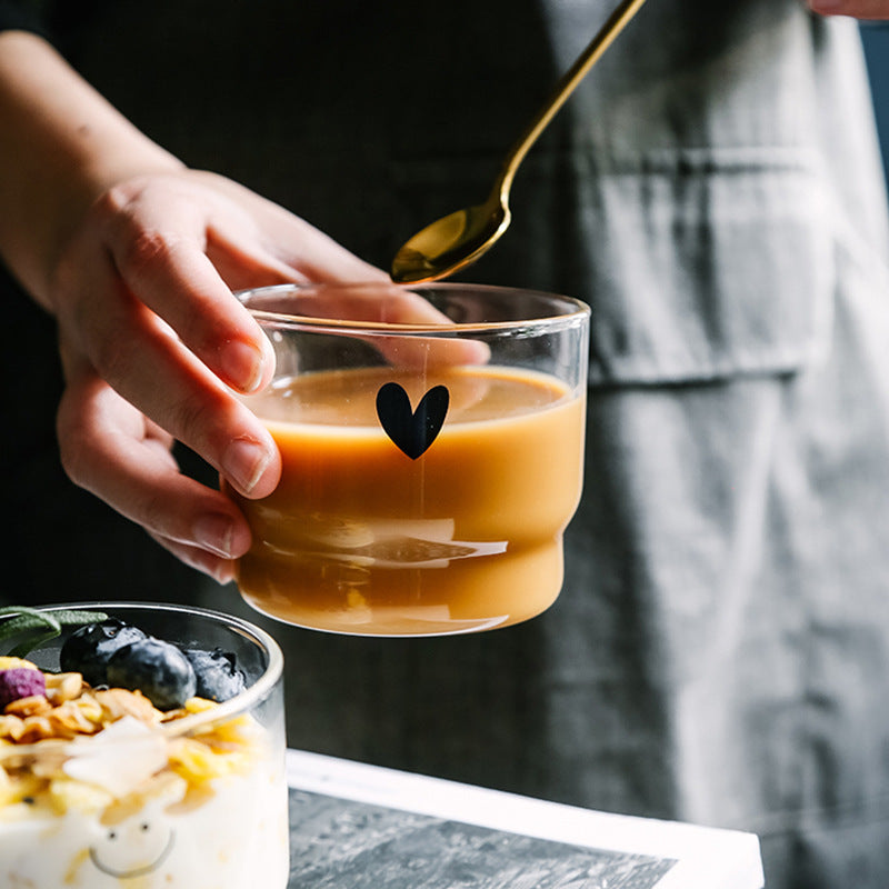 Stackable Transparent Glass Milk Cup