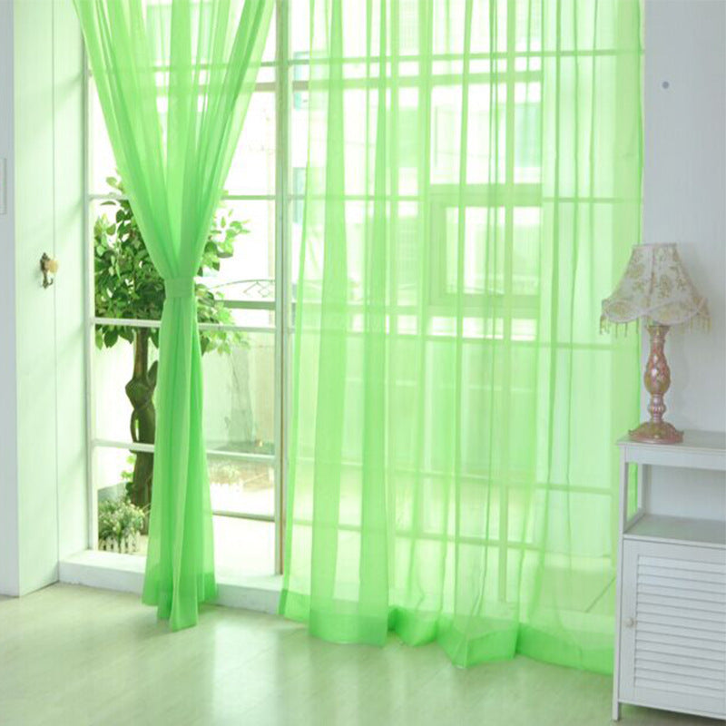Solid Color Transparent Glass Mesh Curtains – Punch-Free & Ready-Made for Modern Windows - AVENWU