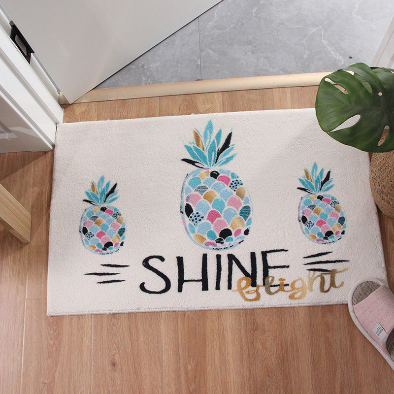 Absorbent non-slip carpet placed at a bathroom entry with modern clean design

