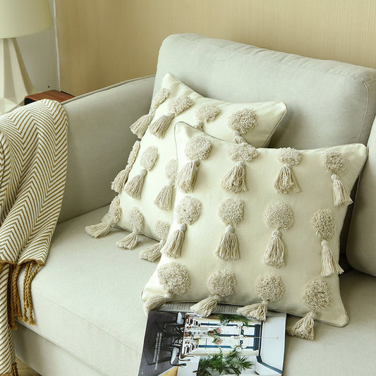 Handcrafted Tufted Cushion Covers – Boho-Inspired Pillows for Homestay & Cozy Living Spaces - AVENWU