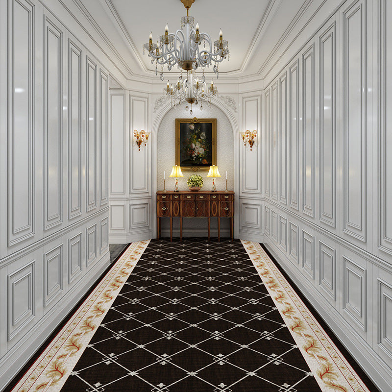 Long non-slip corridor carpet runner in a modern hallway with clean décor and soft lighting

