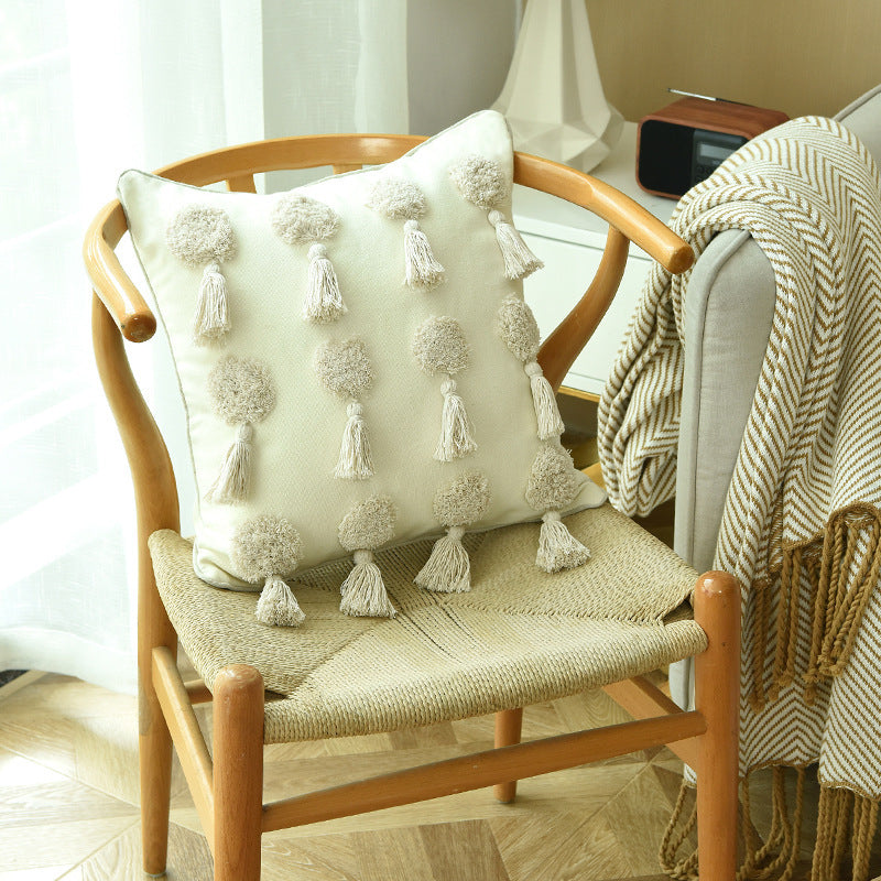 Handcrafted Tufted Cushion Covers – Boho-Inspired Pillows for Homestay & Cozy Living Spaces - AVENWU