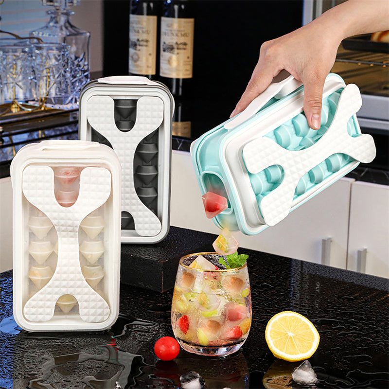 Portable silicone ice ball mold and water bottle for summer drinks.