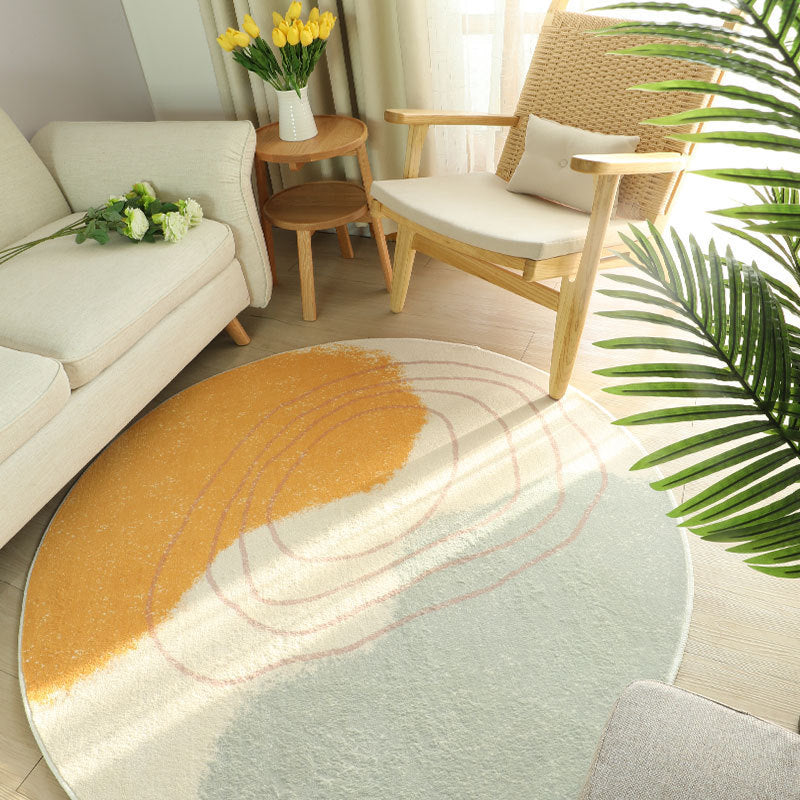 Round carpet in a cozy bedroom balcony space with natural light and soft INS Wind décor

