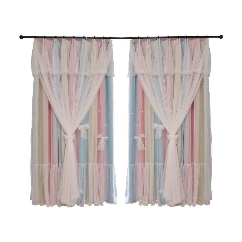 Elegant Nordic Hollow Star Pattern Blackout Curtains - AVENWU
