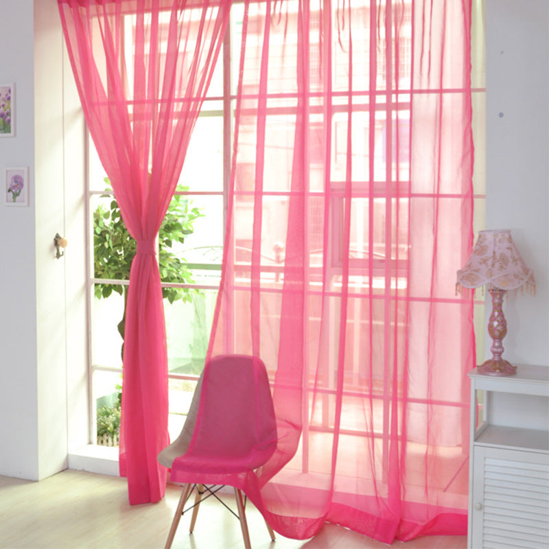 Solid Color Transparent Glass Mesh Curtains – Punch-Free & Ready-Made for Modern Windows - AVENWU