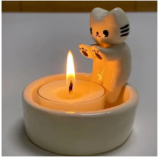 cute kitten candle holder

