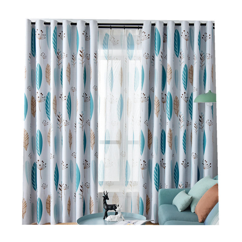 Nordic Leaf Pattern Blackout Curtains – Modern Shading Solution for Bedroom & Living Room - AVENWU