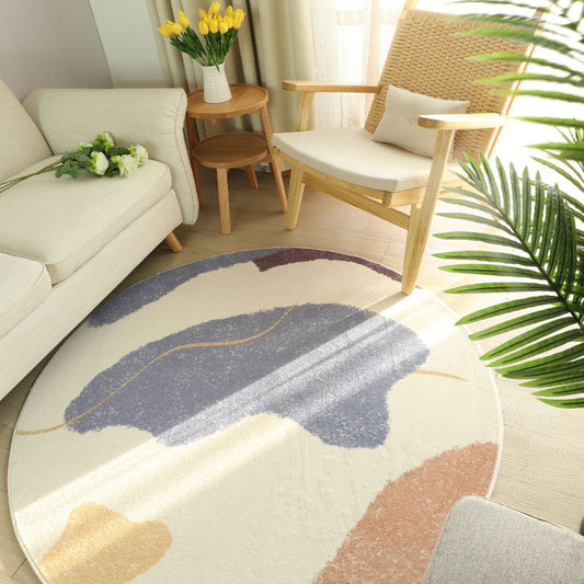 Round carpet in a cozy bedroom balcony space with natural light and soft INS Wind décor

